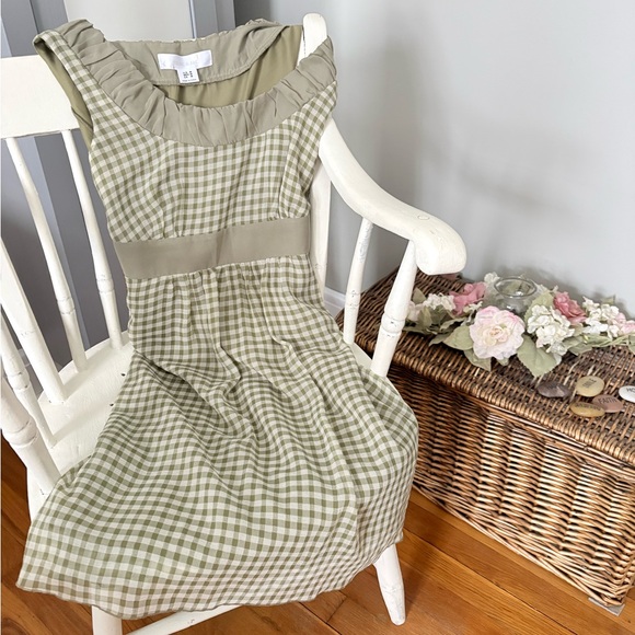 Mac & Jac Green Gingham Cottagecore Dress Ribbon Tie Waist Lined Sundress Sz Med - Picture 5 of 13